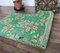 Tappeto Oushak vintage in lana fatta a mano 2x5 verde, Turchia, Immagine 7