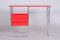 Czech Functionalism Red Chrome Writing Desk, 1940s, Image 8