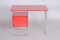 Czech Functionalism Red Chrome Writing Desk, 1940s, Image 9