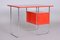 Czech Functionalism Red Chrome Writing Desk, 1940s 2