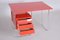 Czech Functionalism Red Chrome Writing Desk, 1940s, Image 5