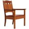 Antique Oak & Leather Armchair 1