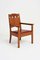 Antique Oak & Leather Armchair 5