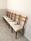 Sedie da pranzo con struttura in legno e seduta in stoffa color crema nello stile di Osvaldo Borsani, Italia, anni '50, set di 6, Immagine 13