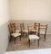 Sedie da pranzo con struttura in legno e seduta in stoffa color crema nello stile di Osvaldo Borsani, Italia, anni '50, set di 6, Immagine 3