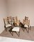 Sedie da pranzo con struttura in legno e seduta in stoffa color crema nello stile di Osvaldo Borsani, Italia, anni '50, set di 6, Immagine 5