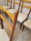 Sedie da pranzo con struttura in legno e seduta in stoffa color crema nello stile di Osvaldo Borsani, Italia, anni '50, set di 6, Immagine 17