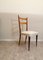Sedie da pranzo con struttura in legno e seduta in stoffa color crema nello stile di Osvaldo Borsani, Italia, anni '50, set di 6, Immagine 1