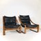 Vintage Leather & Rosewood Armchairs, 1960s, Set of 2 2