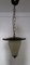 Lampada da soffitto vintage in metallo verniciato nero e color crema con paralume in vetro opaco e dettagli in ottone, anni '50, Immagine 4