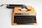 Orange Silver Reed 100 Typewriter from Seiko co. Ltd, 1970s 1