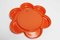 Orange Flower-Shaped Mirror with Brass Ring, 1970s, Image 12