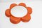 Orange Flower-Shaped Mirror with Brass Ring, 1970s, Image 1