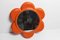 Espejo naranja en forma de flor con anillo de latón, años 70, Imagen 9