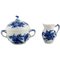 Royal Copenhagen Blue Flower Curved Sugar Bowl and Creamer in Porcelain, Set of 2 1