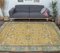 Türkischer Gelber Vintage Teppich mit Gelben Blumenmustern 3