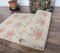 Vintage Turkish Floral Beige Handmade Wool Rug 7