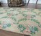 Vintage Turkish Floral Beige Handmade Wool Rug 5