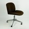 Italian Mid-Century Rosewood and Brown Fabric Office Chair by Ico Parisi for Mim, Image 2