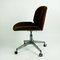 Italian Mid-Century Rosewood and Brown Fabric Office Chair by Ico Parisi for Mim 5