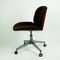 Italian Mid-Century Rosewood and Brown Fabric Office Chair by Ico Parisi for Mim, Image 5