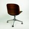 Italian Mid-Century Rosewood and Brown Fabric Office Chair by Ico Parisi for Mim, Image 3