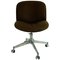 Italian Mid-Century Rosewood and Brown Fabric Office Chair by Ico Parisi for Mim 1