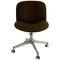 Italian Mid-Century Rosewood and Brown Fabric Office Chair by Ico Parisi for Mim, Image 1
