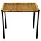 Austrian Mid-Century Black Steel and Wicker Side Table / Stool by Carl Auböck 1