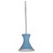 Lampe à Suspension Diabolo Mid-Century en Métal Laqué Bleu par JT Kalmar, Autriche 1