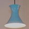 Austrian Mid-Century Blue Lacquered Metal Diabolo Hanging Lamp by J. T. Kalmar 2