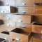 Portuguese Industrial Oak Filing Cabinet with 32 Drawers, 1940s 15