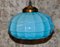 Art Deco Pendant Lamp with Blue Opaline Shade, 1920s 2