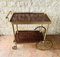 Mid-Century French Gilded Brass & Formica Bar Cart, Image 2