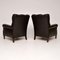 Antique Swedish Leather Lounge Chairs, Set of 2 9