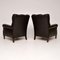 Antique Swedish Leather Lounge Chairs, Set of 2, Image 9