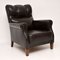 Antique Swedish Leather Lounge Chairs, Set of 2, Image 4
