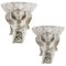 Art Deco Keramik Wandlampen in Silber, 1940er, 2er Set 1