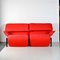 Red Fabric 2-Seater Veranda Sofa by Vico Magistretti for Cassina, 1980s 1