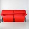 Red Fabric 2-Seater Veranda Sofa by Vico Magistretti for Cassina, 1980s 8