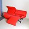 Red Fabric 2-Seater Veranda Sofa by Vico Magistretti for Cassina, 1980s 5