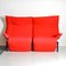Red Fabric 2-Seater Veranda Sofa by Vico Magistretti for Cassina, 1980s 9