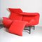 Red Fabric 2-Seater Veranda Sofa by Vico Magistretti for Cassina, 1980s 4