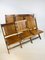 Antique Wooden 3-Seat Folding Theatre / Cinema Bench in the Style of Heywood Wakefield, Set of 2 13