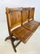 Antique Wooden 3-Seat Folding Theatre / Cinema Bench in the Style of Heywood Wakefield, Set of 2 2