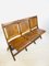 Antique Wooden 3-Seat Folding Theatre / Cinema Bench in the Style of Heywood Wakefield, Set of 2 1