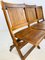 Antique Wooden 3-Seat Folding Theatre / Cinema Bench in the Style of Heywood Wakefield, Set of 2 12