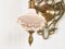 Venetian Pink Porcelain, Brass & Bronze Sconces, 1920s, Set of 2 6