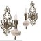 Venetian Pink Porcelain, Brass & Bronze Sconces, 1920s, Set of 2, Image 1