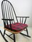 Vintage Scandinavian Black Beech & Oak Rocking Chair, 1960s 15